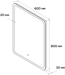 Teymi Зеркало Ritta 60х80 Led с сенсорным выключателем – фотография-15