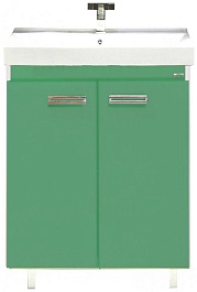 Misty Тумба с раковиной Джулия QVATRO 65 прямая салатовая – фотография-1