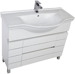 Aquanet Тумба с раковиной "Доминика 100" белая – фотография-5