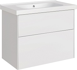 ASB-Woodline Тумба под раковину Гранада 80 подвесная белая матовая – фотография-1