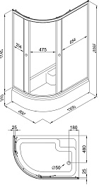 Triton Душевой уголок Коралл 120/80 R Щ0000061783 – фотография-4