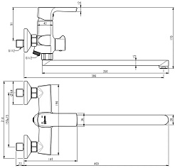 Lemark Смеситель для ванны Ursus LM7251BL универсальный – фотография-2