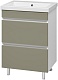 Misty Тумба под раковину Майна 60 2 ящика хаки/белая – фотография-7