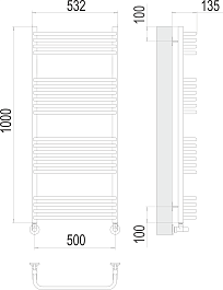 Terminus Полотенцесушитель водяной Стандарт П20 500x1000 хром – фотография-3