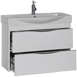 Aquanet Тумба с раковиной "Франка 85" белая – фотография-3