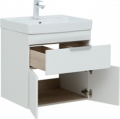 Aquanet Мебель для ванной Ирис New 60 подвесная белая глянцевая – фотография-7