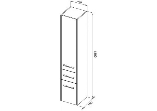 Aquanet Пенал для ванной Августа 35 дуб сонома – картинка-3