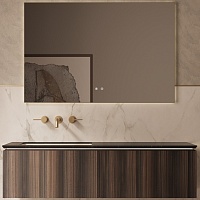 Vincea Мебель для ванной с черной столешницей и раковиной Luxe 140 L подвесная натуральный орех
