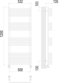 Terminus Полотенцесушитель водяной Стандарт П22 500x1200 хром – фотография-3
