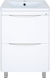 Misty Мебель для ванной Атлантик 60 L 2 ящика белая – фотография-3