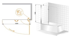 Cezares Шторка на ванну VERONA-W-V-21-120-P-Cr-R – фотография-5