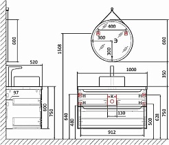 Jorno Тумба под раковину Wood 100 белая – фотография-4