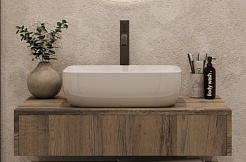 Зов Тумба с раковиной Токио 100 древесина аттик с тумбой – фотография-7