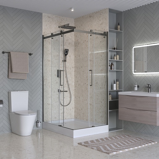 BelBagno Душевой уголок Marino MARINO-2-AH-2-120/90-C-GM 120x90 профиль оружейная сталь стекло прозрачное – картинка-3