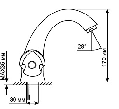 Mixline Смеситель для раковины 1/2 керамический ML09-04 под шпильку (без подводки) – фотография-3