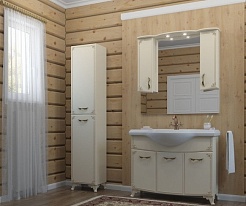 Какса-а Тумба с раковиной Классик-Д 105 бежевый/золото – фотография-5