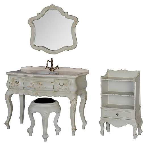 Demax Зеркало для ванной "Флоренция" перламутр – фотография-4