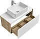 Акватон Мебель для ванной с белой столешницей Либерти 90 Mila 50 белая/дуб эльвезия – фотография-20