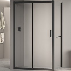 RGW Душевой уголок Passage PA-76-1B (PA-016B + Z-060-2B) 160x100 профиль черный стекло прозрачное – фотография-1