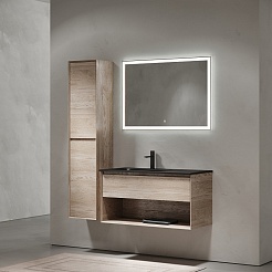 Sancos Тумба с раковиной Marmi 1.0 100 L дуб галифакс натуральный раковина Grace 101 L CN7014MB – фотография-3