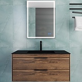 Vincea Мебель для ванной с черной кварцевой раковиной Chiara 2D 100 подвесная дуб чарльстон