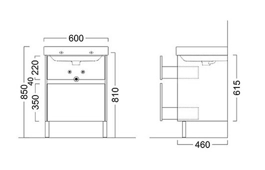 Kerama Marazzi Тумба для умывальника BUONGIORNO 60 дуб, напольная – фотография-2