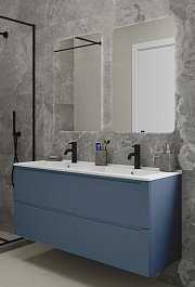 Зов Мебель для ванной Дион 120 подвесная серо-синий – фотография-1