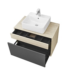 Акватон Тумба с раковиной Лофт Урбан 80 графит\орегон, Джой – фотография-3