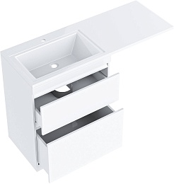 Vivon Тумба под раковину под стиральную машину Donna 130 напольная белый глянец эмаль – фотография-5