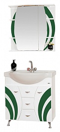 Misty Мебель для ванной Каролина 70 R зеленое стекло – фотография-1