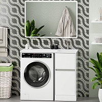 Misty Мебель для ванной с раковиной под стиральную машину Ингрид 100 R белая