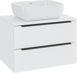 Runo Мебель для ванной Орлеан 70 Cuatro подвесная белая матовая/белая глянцевая – фотография-2