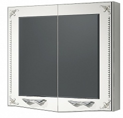 Какса-а Зеркало-шкаф Классик-Д 80, белый/серебро – фотография-1