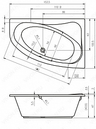 Riho Акриловая ванна Lyra 153 R – фотография-2