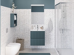 BelBagno Тумба под раковину Uno mini 50 подвесная Голубой матовый – фотография-10
