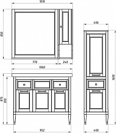 ASB-Woodline Мебель для ванной Гранда 105, grigio серый – фотография-11