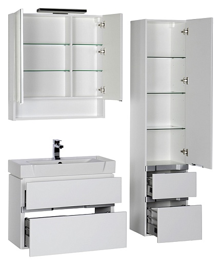 Aquanet Пенал для ванной "Виго" белый – фотография-6