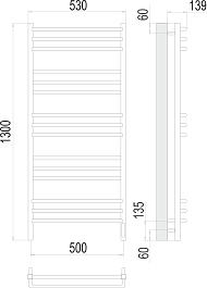 Terminus Полотенцесушитель электрический Соренто П15 500x1300 хром – фотография-3