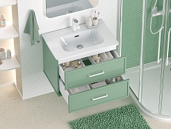 Brevita Тумба с раковиной Verde 70 подвесная зеленая – фотография-6