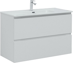 Aquanet Мебель для ванной Джейн (Flat) 100 подвесная белая матовая – фотография-2