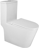 Azario Унитаз-моноблок Scala AZ-8101 безободковый с бачком с сиденьем микролифт белый