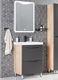 Corozo Мебель для ванной Лиана 60 дуб/графит – фотография-1