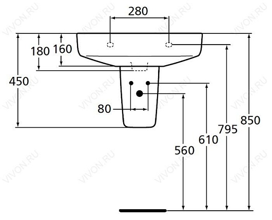 Ideal Standard Полупьедестал для раковины Active T419201 – фотография-2
