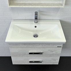 Comforty Тумба с раковиной Никосия 70П подвесная дуб белый – фотография-3