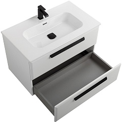 Cezares Тумба под раковину Eco Cer-N 80 bianco lucido без ручек – фотография-3