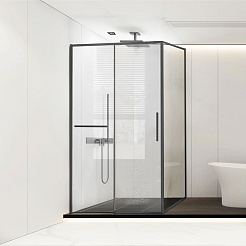 Vincea Душевой уголок Slim Soft 130x90 VSR-1SS9013CLGM профиль вороненая сталь стекло прозрачное – фотография-2