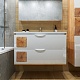 Бриклаер Мебель для ванной Форест 100 Mario подвесная белый/дуб золотой – фотография-16
