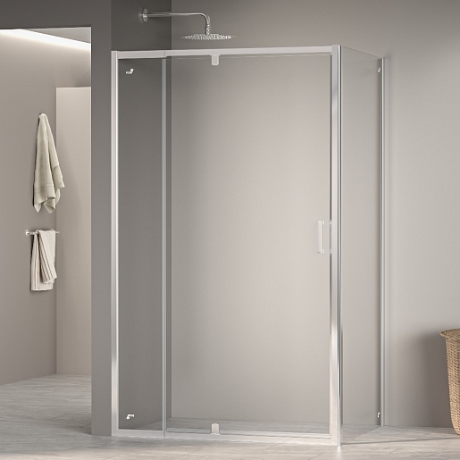 RGW Душевой уголок Passage PA-078 (PA-008 + Z-050-2) 80x120 профиль хром стекло прозрачное – фотография-2