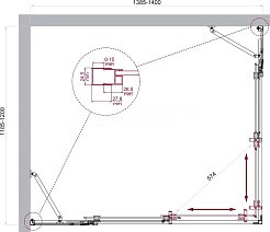 BelBagno Душевой уголок Luce 140/120 LUCE-AH-22-140/120-C-Cr профиль хром стекло прозрачное – фотография-6