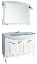 ASB-Woodline Мебель для ванной Модена 105 белая, массив ясеня – фотография-1